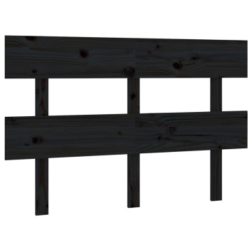 Tăblie de pat, negru, 144x3x81 cm, lemn masiv de pin - Img 2