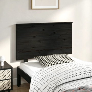 Tăblie de pat, negru, 94x6x82,5 cm, lemn masiv de pin - Img 3