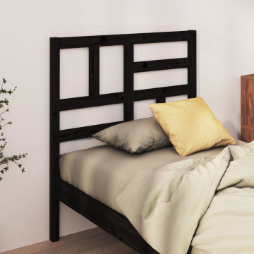 Tăblie de pat, negru, 96x4x104 cm, lemn masiv de pin - Img 1