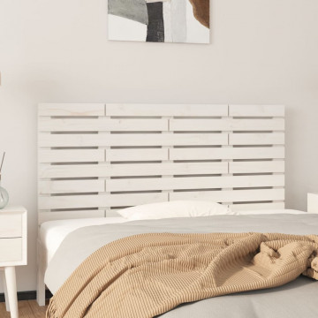 Tăblie de pat pentru perete, alb, 126x3x63 cm, lemn masiv pin - Img 1