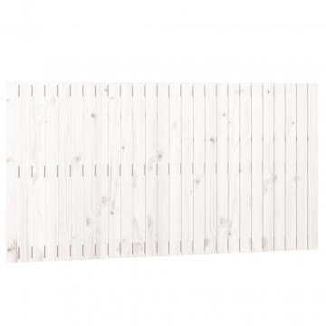 Tăblie de pat pentru perete, alb, 166x3x90 cm, lemn masiv pin - Img 2