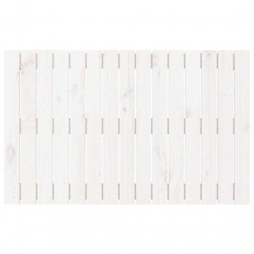 Tăblie de pat pentru perete, alb, 95,5x3x60 cm, lemn masiv pin - Img 4