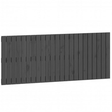 Tăblie de pat pentru perete, gri, 147x3x60 cm, lemn masiv pin - Img 2