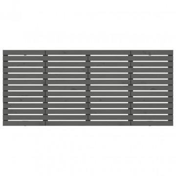 Tăblie de pat pentru perete, gri, 206x3x91,5 cm, lemn masiv pin - Img 4