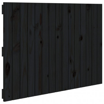 Tăblie de pat pentru perete, negru, 95,5x3x60cm, lemn masiv pin - Img 2