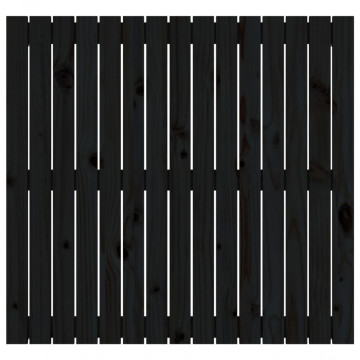 Tăblie de pat pentru perete, negru, 95,5x3x90cm, lemn masiv pin - Img 4
