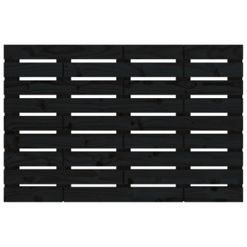 Tăblie de pat pentru perete, negru, 96x3x63 cm, lemn masiv pin - Img 4