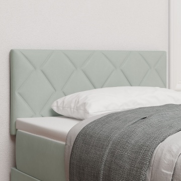 Tăblie Design Blocuri de Diamant Gri Deschis 90 cm Catifea - Img 1