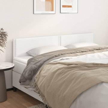 Tăblii de pat, 2 buc, alb, 100x5x78/88 cm, piele ecologică - Img 1