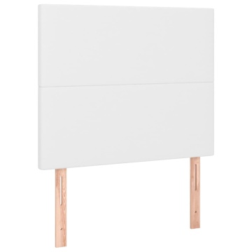 Tăblii de pat, 2 buc, alb, 90x5x78/88 cm, piele ecologică - Img 2