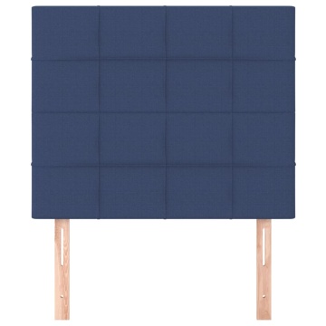 Tăblii de pat, 2 buc, albastru, 90x5x78/88 cm, textil - Img 3