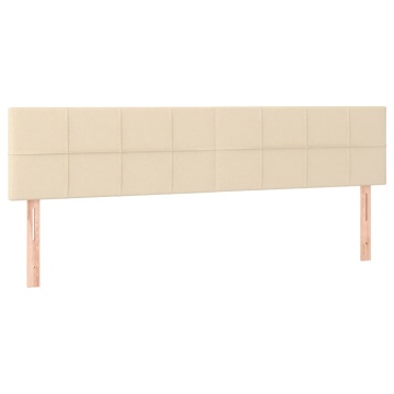 Tăblii de pat, 2 buc, crem, 80x5x78/88 cm, textil - Img 2