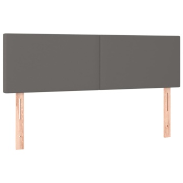 Tăblii de pat, 2 buc., gri, 72x5x78/88 cm, piele ecologică - Img 2