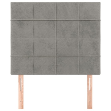 Tăblii de pat, 2 buc, gri deschis, 100x5x78/88 cm, catifea - Img 3