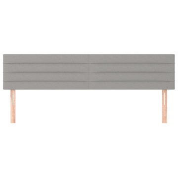 Tăblii de pat, 2 buc, gri deschis, 100x5x78/88 cm, textil - Img 3