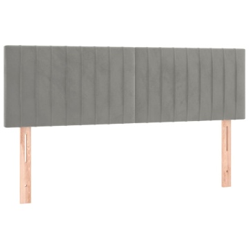 Tăblii de pat, 2 buc., gri deschis, 72x5x78/88 cm, catifea - Img 2