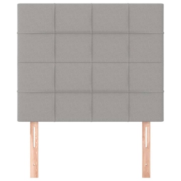 Tăblii de pat, 2 buc, gri deschis, 80x5x78/88 cm, textil - Img 3