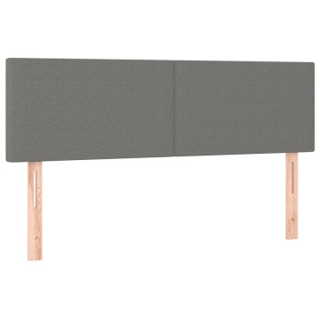 Tăblii de pat, 2 buc., gri închis, 72x5x78/88 cm, textil - Img 2
