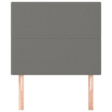 Tăblii de pat, 2 buc, gri închis, 80x5x78/88 cm, textil - Img 3