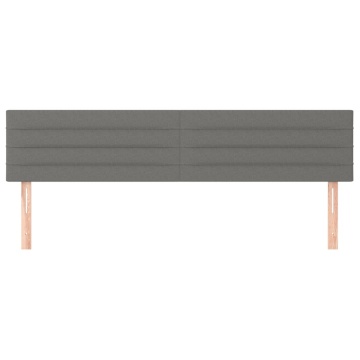 Tăblii de pat, 2 buc, gri închis, 90x5x78/88 cm, textil - Img 3
