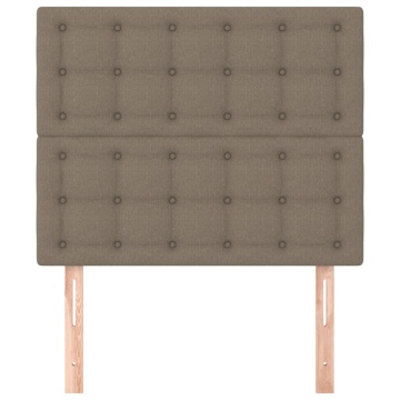Tăblii de pat, 2 buc, gri taupe, 80x5x78/88 cm, textil - Img 3