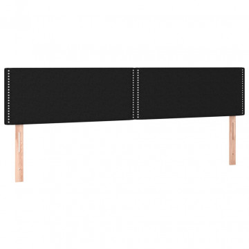 Tăblii de pat, 2 buc, negru, 100x5x78/88 cm, textil - Img 2