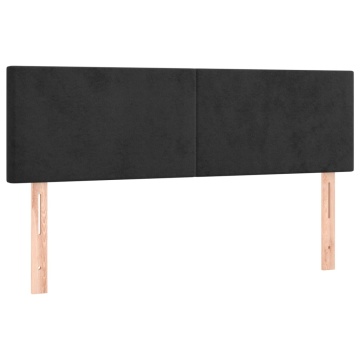 Tăblii de pat, 2 buc., negru, 72x5x78/88 cm, catifea - Img 2