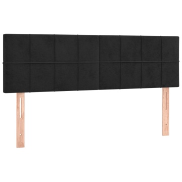 Tăblii de pat, 2 buc., negru, 72x5x78/88 cm, catifea - Img 2