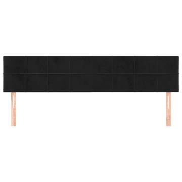 Tăblii de pat, 2 buc, negru, 80x5x78/88 cm, catifea - Img 3