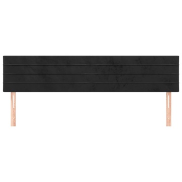 Tăblii de pat, 2 buc, negru, 80x5x78/88 cm, catifea - Img 3