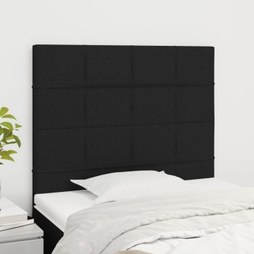 Tăblii de pat, 2 buc, negru, 80x5x78/88 cm, textil - Img 1