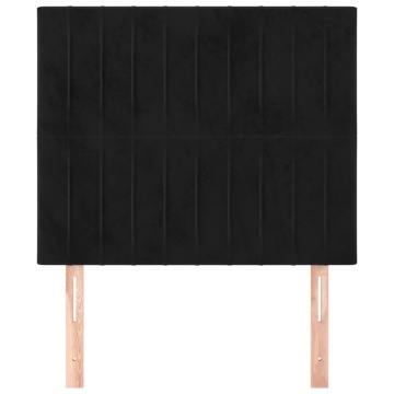 Tăblii de pat, 2 buc, negru, 90x5x78/88 cm, catifea - Img 3