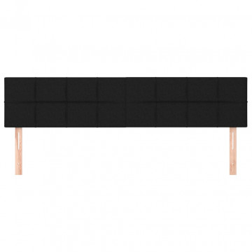 Tăblii de pat, 2 buc, negru, 90x5x78/88 cm, textil - Img 3