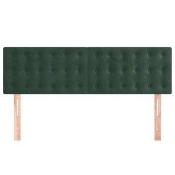 Tăblii de pat, 2 buc., verde închis, 72x5x78/88 cm, catifea - Img 3