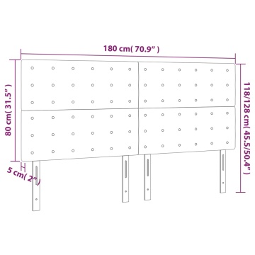 Tăblii de pat, 4 buc, gri deschis, 90x5x78/88 cm, catifea - Img 7