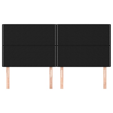 Tăblii de pat, 4 buc, negru, 100x5x78/88 cm, textil - Img 3