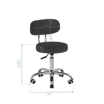 Taburet cosmetic pentru pedichiura a-007 negru - Img 4