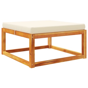 Taburet de grădină cu pernă, 65x65x29 cm, lemn masiv acacia - Img 2