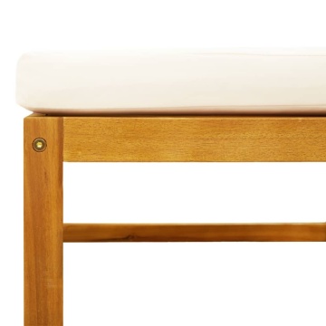 Taburet de grădină cu pernă, 65x65x29 cm, lemn masiv acacia - Img 7