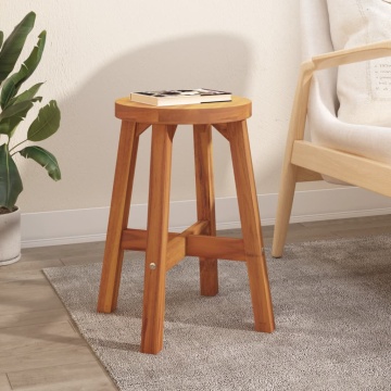 Taburet, maro, 38x38x45 cm, lemn masiv de acacia - Img 1