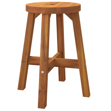Taburet, maro, 38x38x45 cm, lemn masiv de acacia - Img 2
