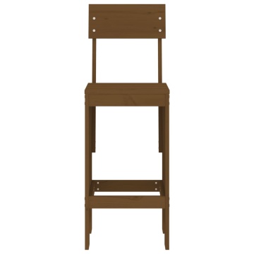 Taburete bar 2 buc. maro miere 40x48,5x115,5 cm lemn masiv pin - Img 4