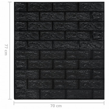 Tapet de perete autocolant 3D, 20 buc., negru - Img 6