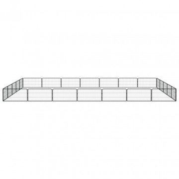 Țarc câini 24 panouri negru 100x50 cm oțel vopsit electrostatic - Img 2