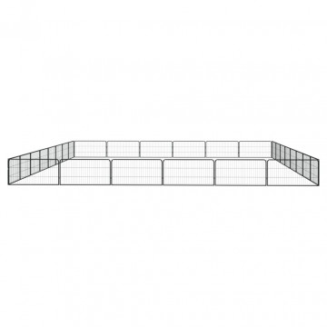 Țarc câini 28 panouri negru 100x50 cm oțel vopsit electrostatic - Img 4