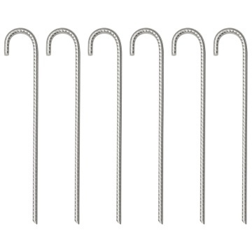 Țăruși de cort, 6 buc., 37 cm, Ø10 mm, oțel galvanizat - Img 1