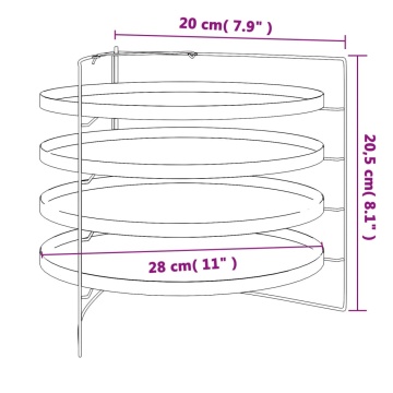 Tăvi pentru pizza, 4 buc., cu suport, Ø 28 cm, oțel - Img 5