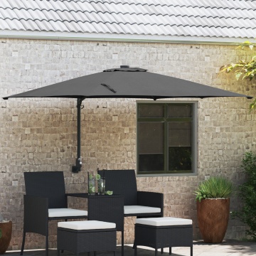 Umbrelă de exterior Antracit Poliester, Oțel vopsit electrostatic - Img 1