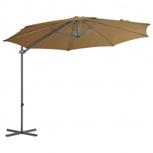 Umbrelă de exterior cu bază portabilă, gri taupe - Img 4