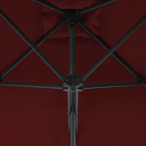 Umbrelă de exterior cu stâlp din oțel, bordo, 300x230 cm - Img 2